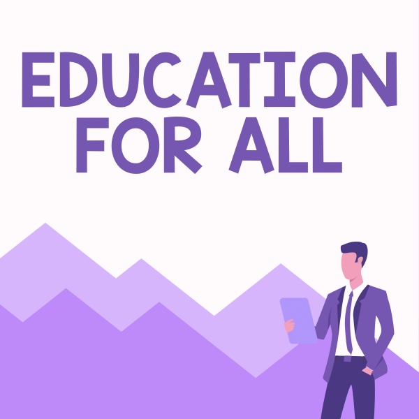 text sign showing education for all