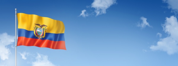 ecuadorian flag isolated on a blue