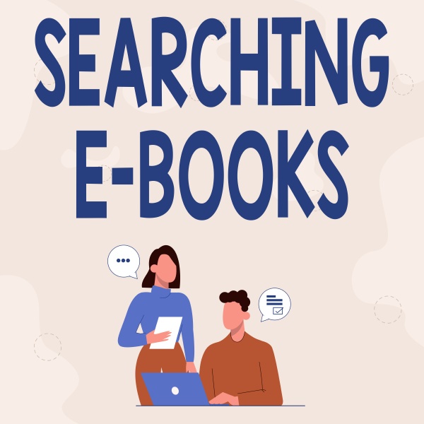 text caption presenting searching e books