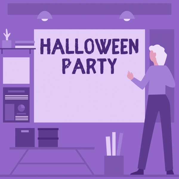 sign displaying halloween party conceptual