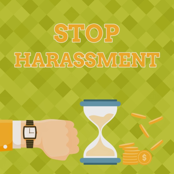 conceptual display stop harassment business