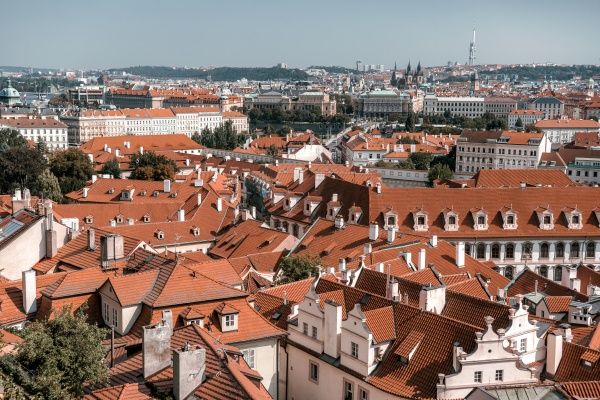 roofs of prague elevated view