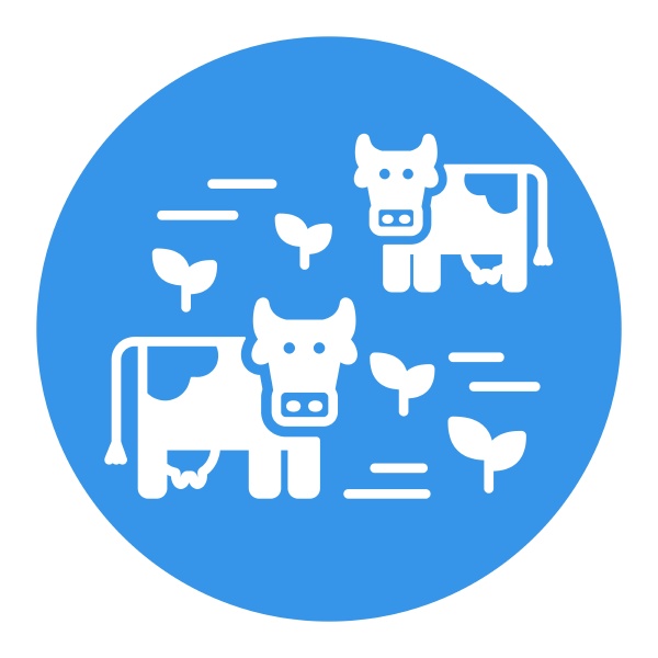 cow on a pasture vector glyph