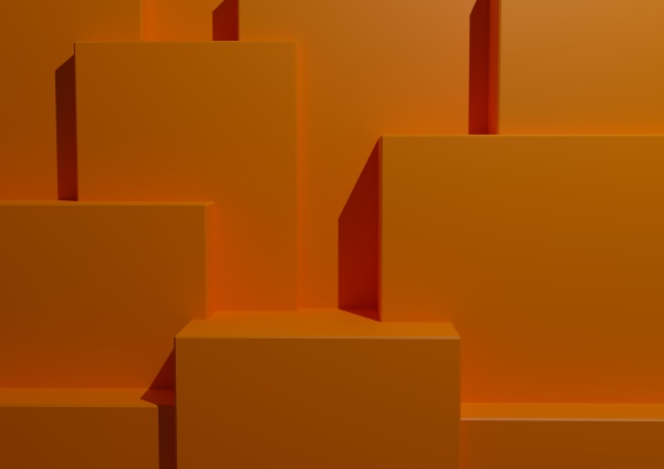 minimal bright orange background 3d studio