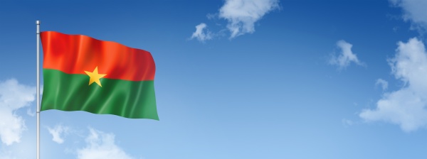 burkina faso flag isolated on a