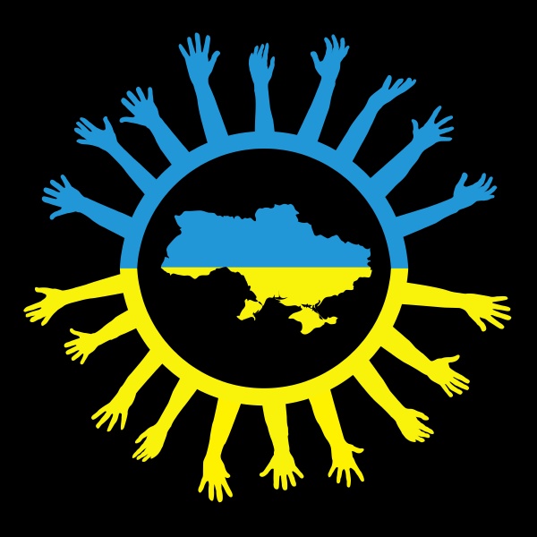 help ukraine concept with map of