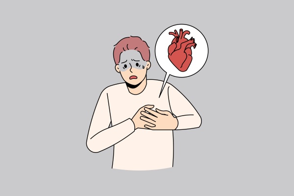 unhealthy man suffer from heart problems