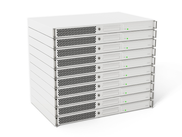 white data server units isolated on