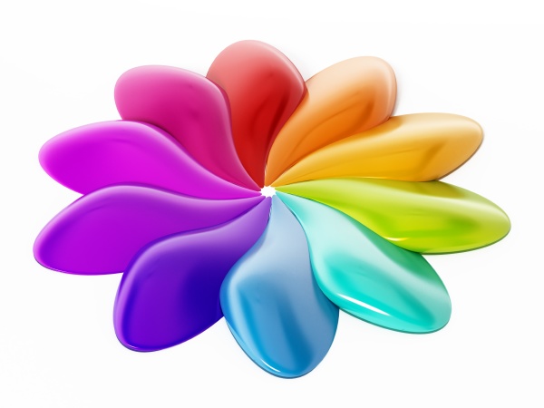 abstract multi colored flower shape