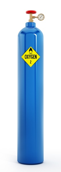oxygen tank isolated on white background