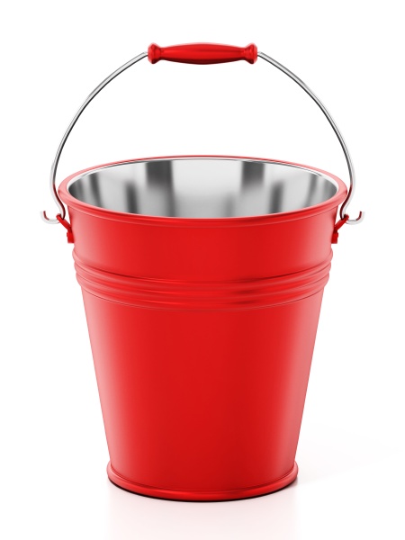 vintage fire bucket isolated on white