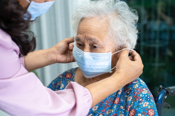 caregiver help asian senior or elderly
