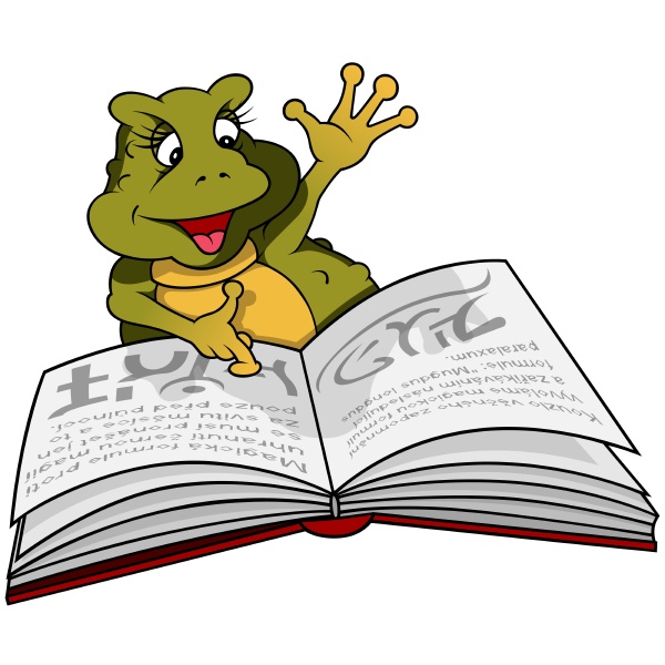 frog with open book