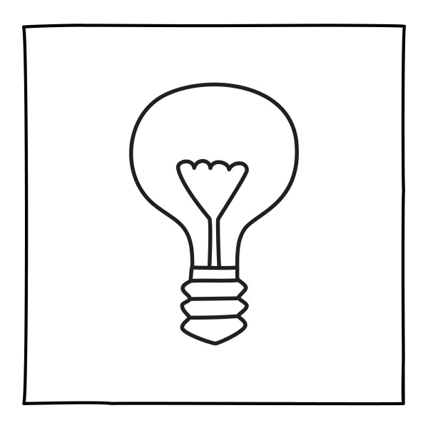 doodle economic light bulb icon line