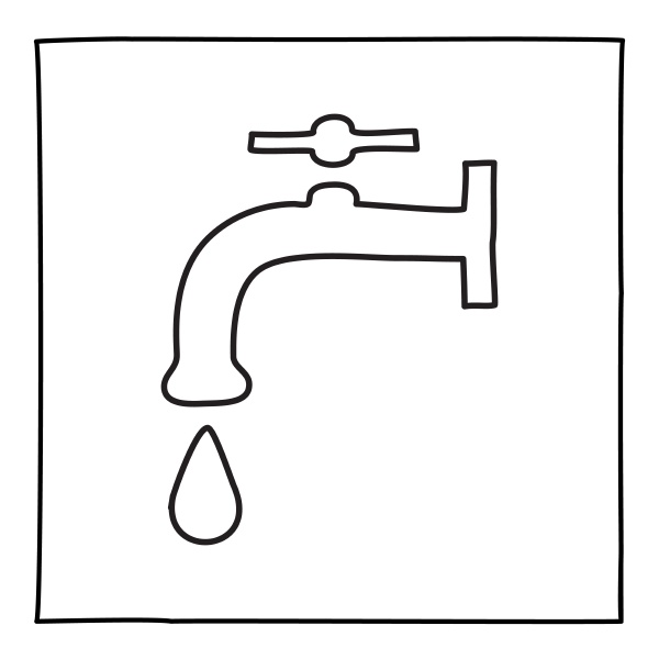 doodle water faucet icon or logo