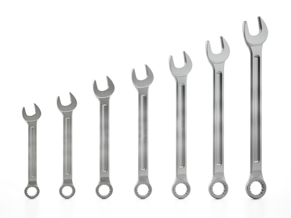 set of wrenches isolated on white