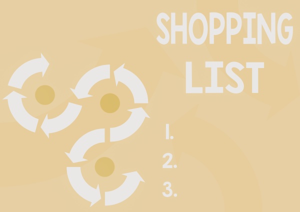 conceptual caption shopping list concept