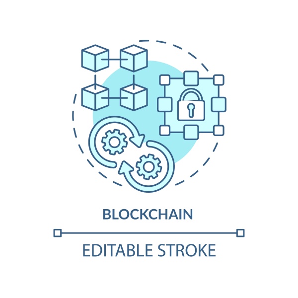 concept icon line editable blockchain data