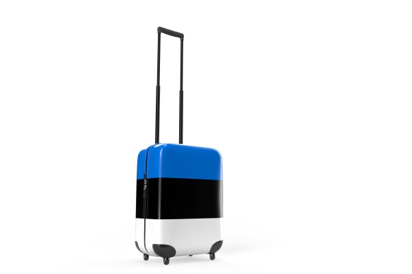 suitcase with flag of estonia as