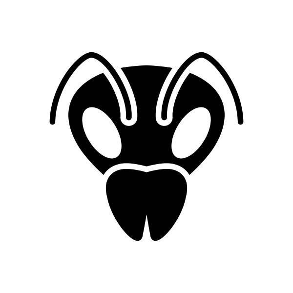 bee glyph icon animal head