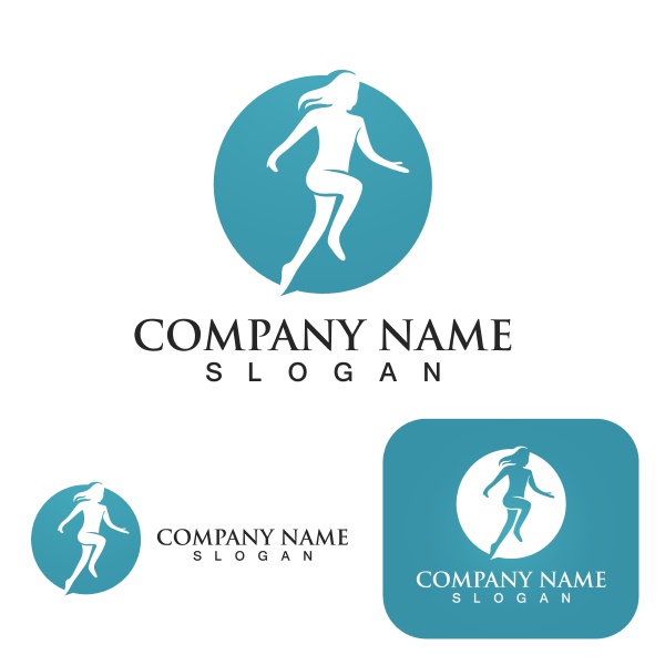 healthy life people jump logo template