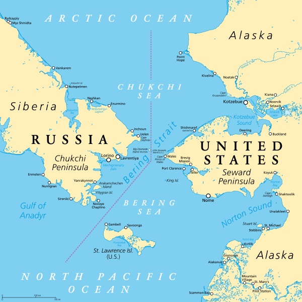 ~bering Strait  Political Map  31869600 Detail 