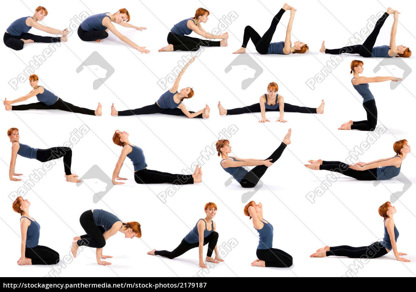 Woman In Various Sitting Yoga Poses Stock Photo Panthermedia Stock Agency