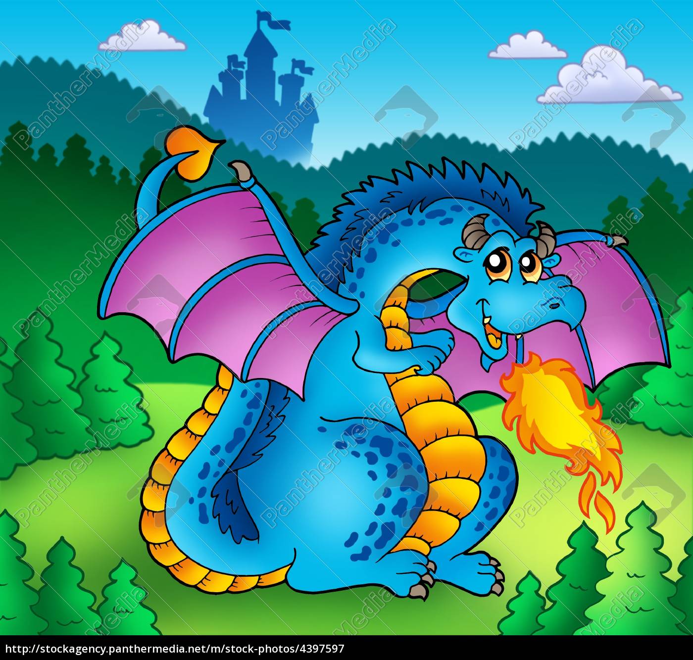 Illustration Fire Dragon Drache