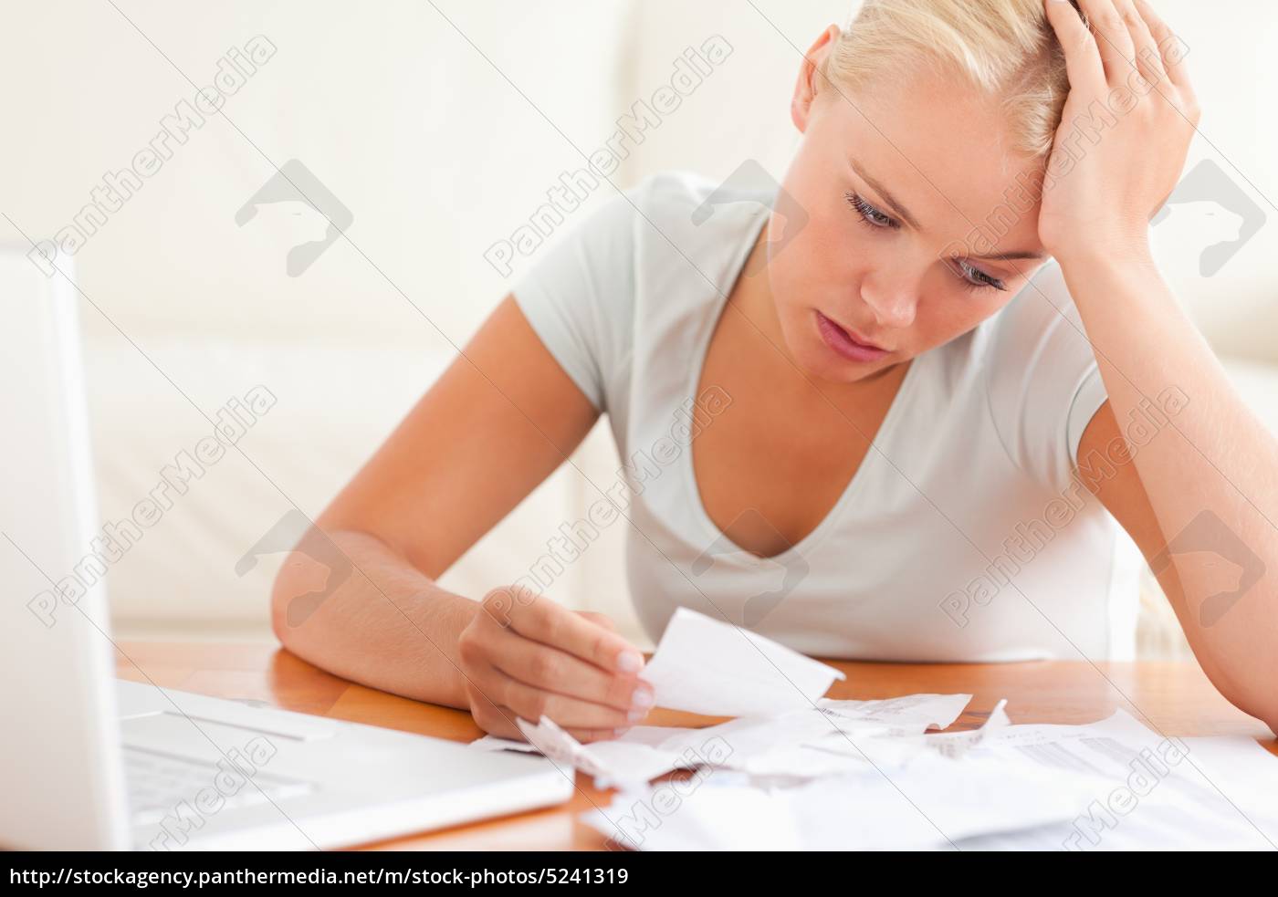 Despaired Woman Accounting Stock Photo Panthermedia Stock Agency