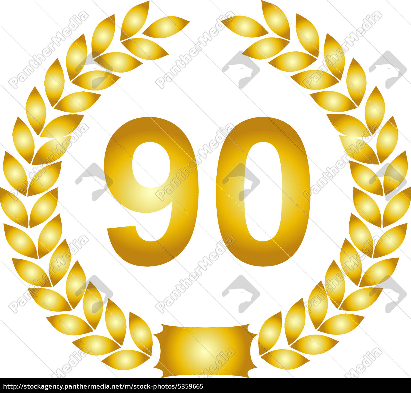 golden laurel wreath 90 years - Royalty free image #5359665
