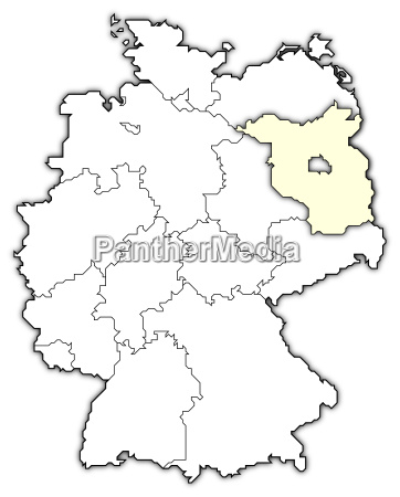 Map Of Germany Brandenburg Highlighted - Royalty Free Photo #5493152 ...