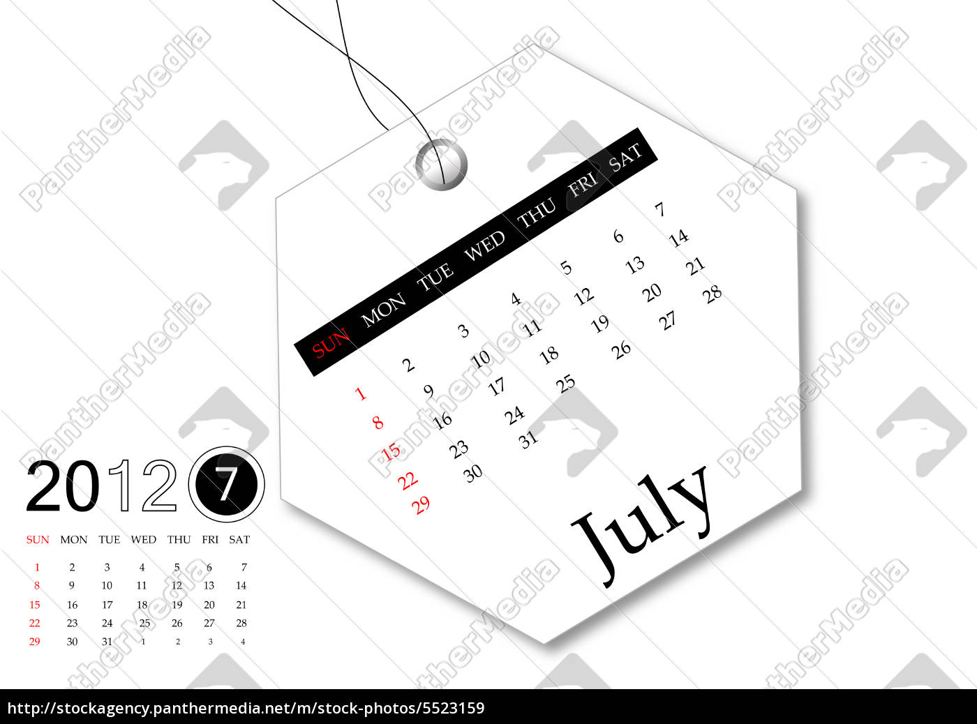 July Of 12 Calendar Royalty Free Image Panthermedia Stock Agency