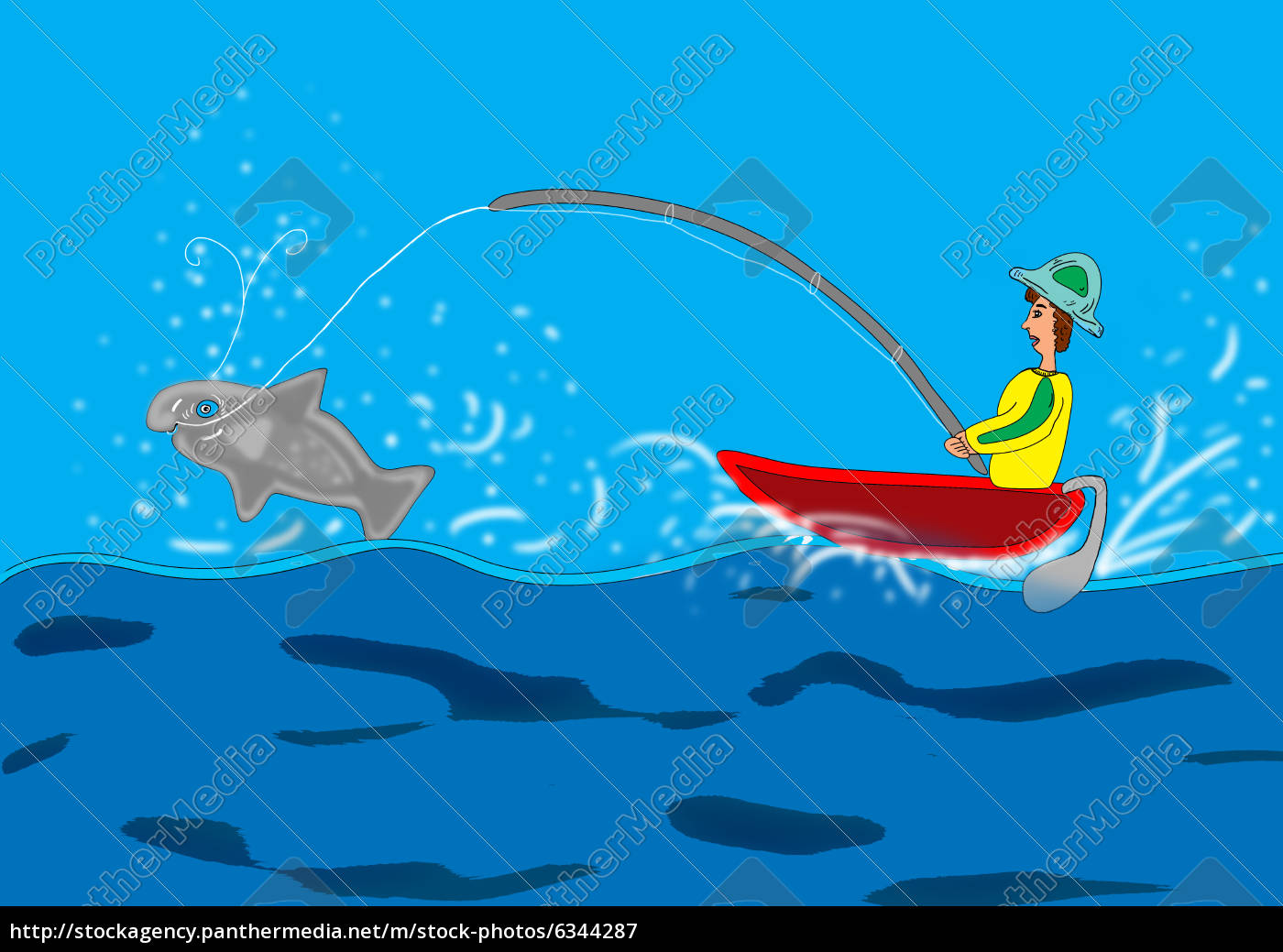 big fish on the hook - Stock Photo #6344287