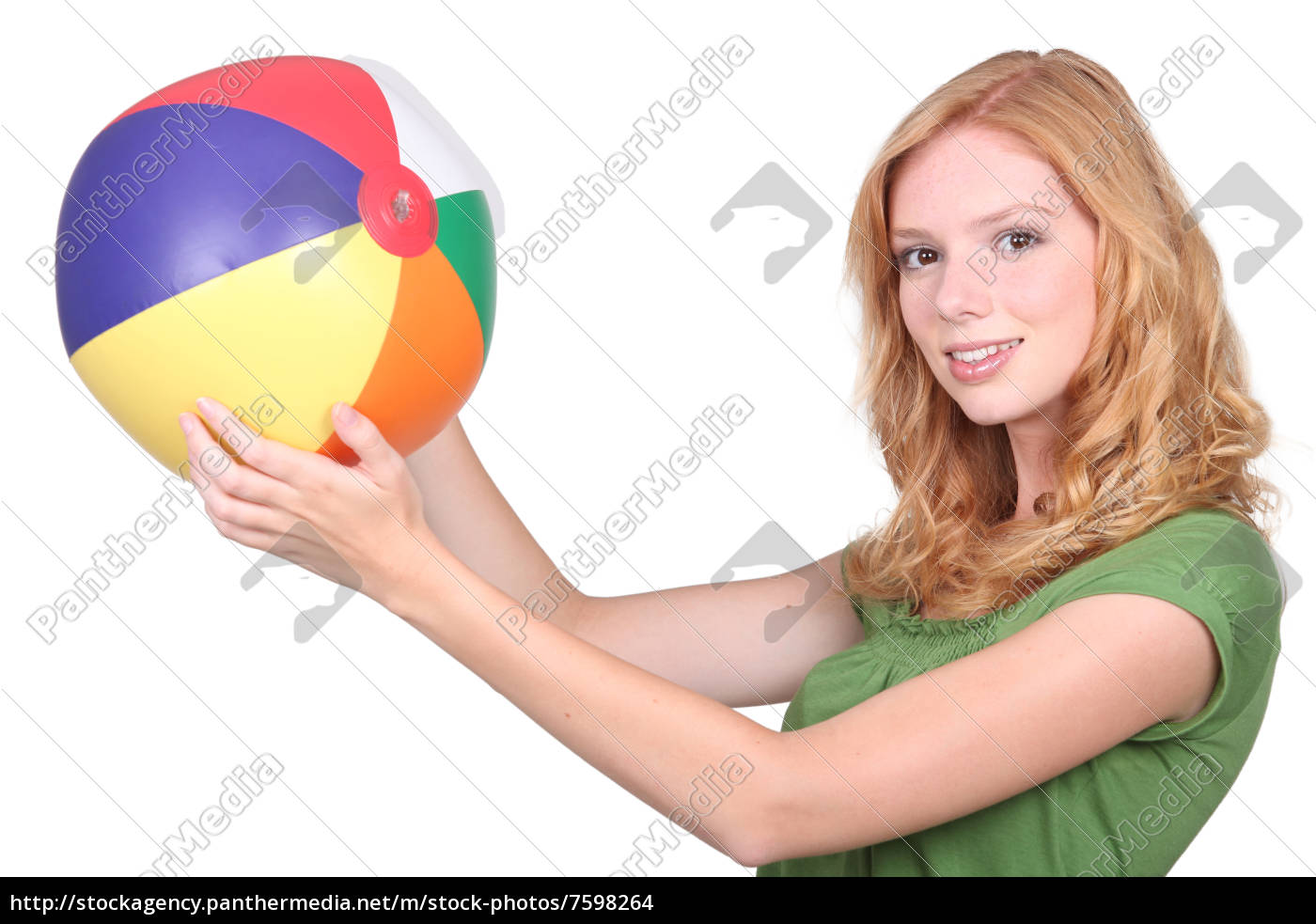 Teenage Girl Holding Inflatable Beach Ball Royalty Free Photo