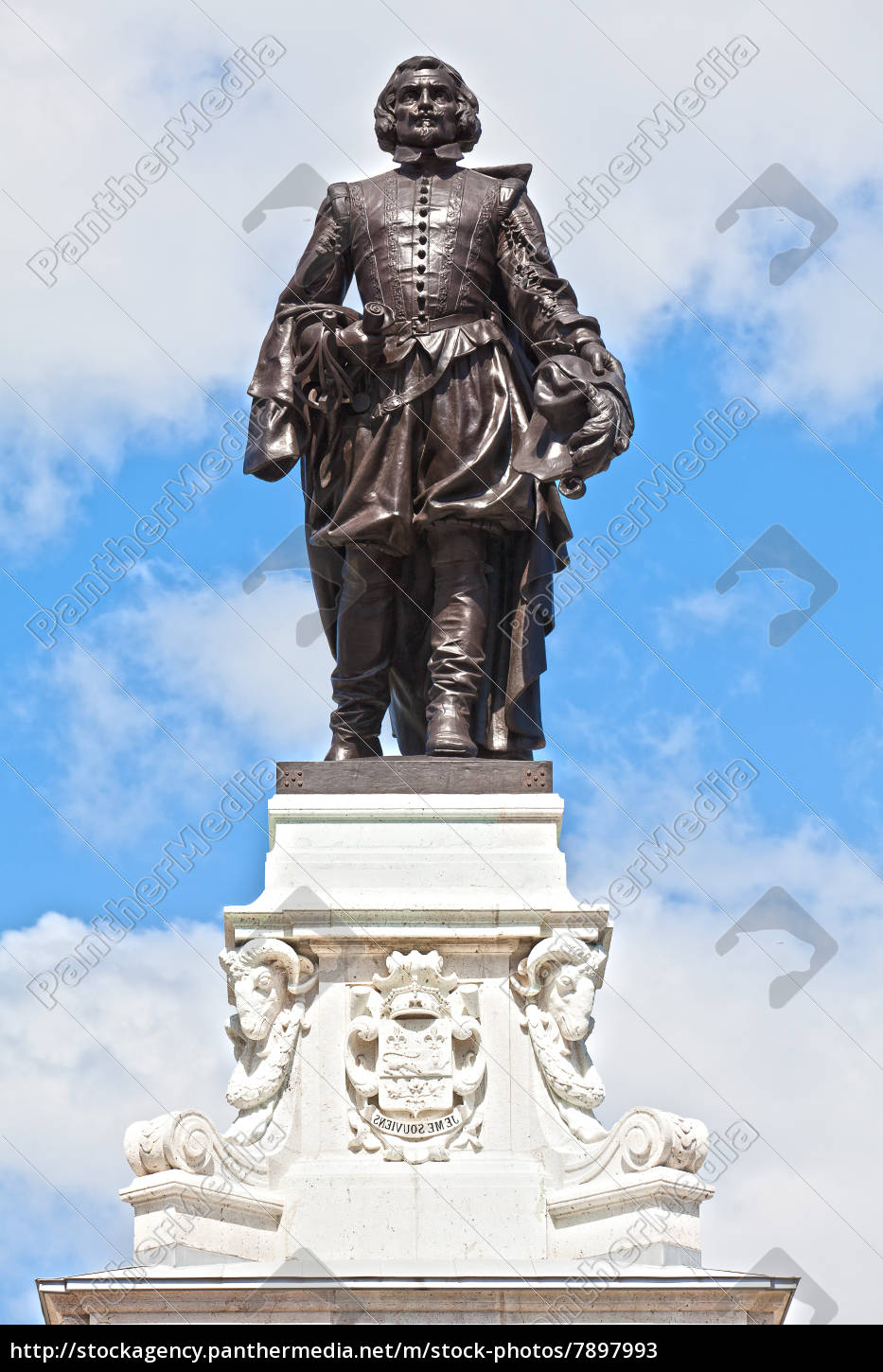 Samuel De Champlain Statue Quebec City Canada Stock Photo Panthermedia Stock Agency