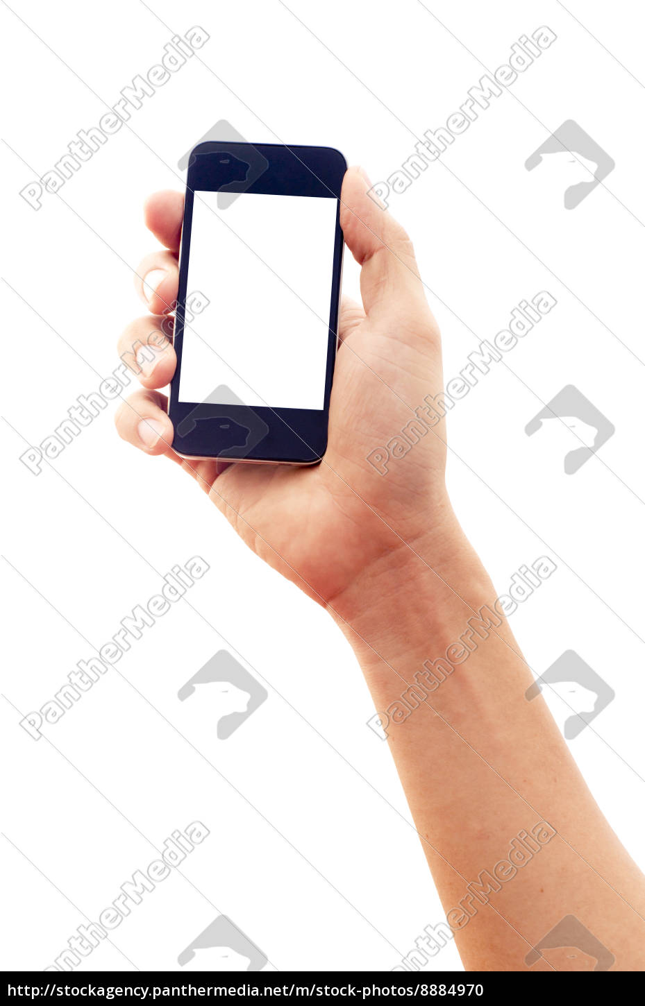 Isolated Hand Holding Smartphone Or Phone Stock Image Panthermedia Stock Agency