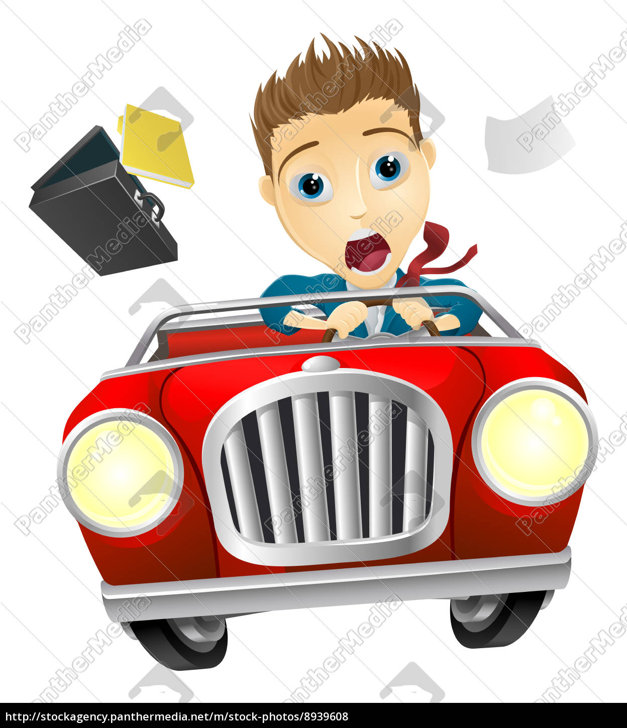 Businessman Driving Car Fast Royalty Free Photo Panthermedia Stock Agency