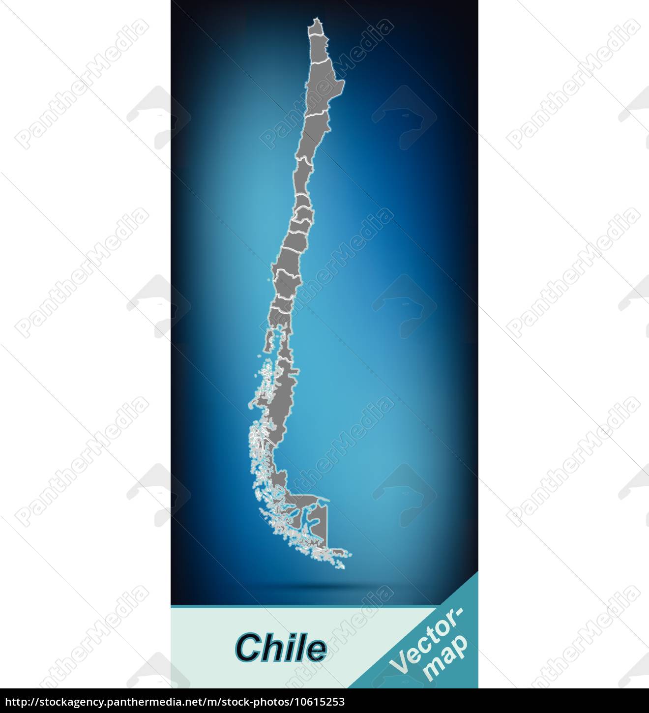 Border map of Chile with borders in bright gray - Stock Photo #10615253 ...