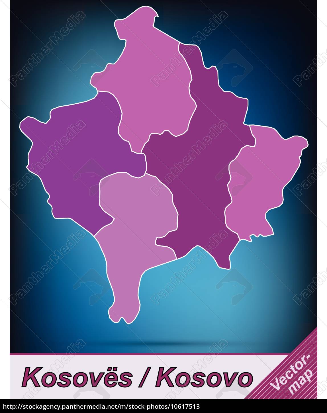 Border map of Kosovo with borders in purple - Royalty free image ...