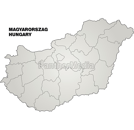 Map Of Hungary With Borders In Gray Royalty Free Image 10624215   ~map Of Hungary With Borders In 10624215 Preview 