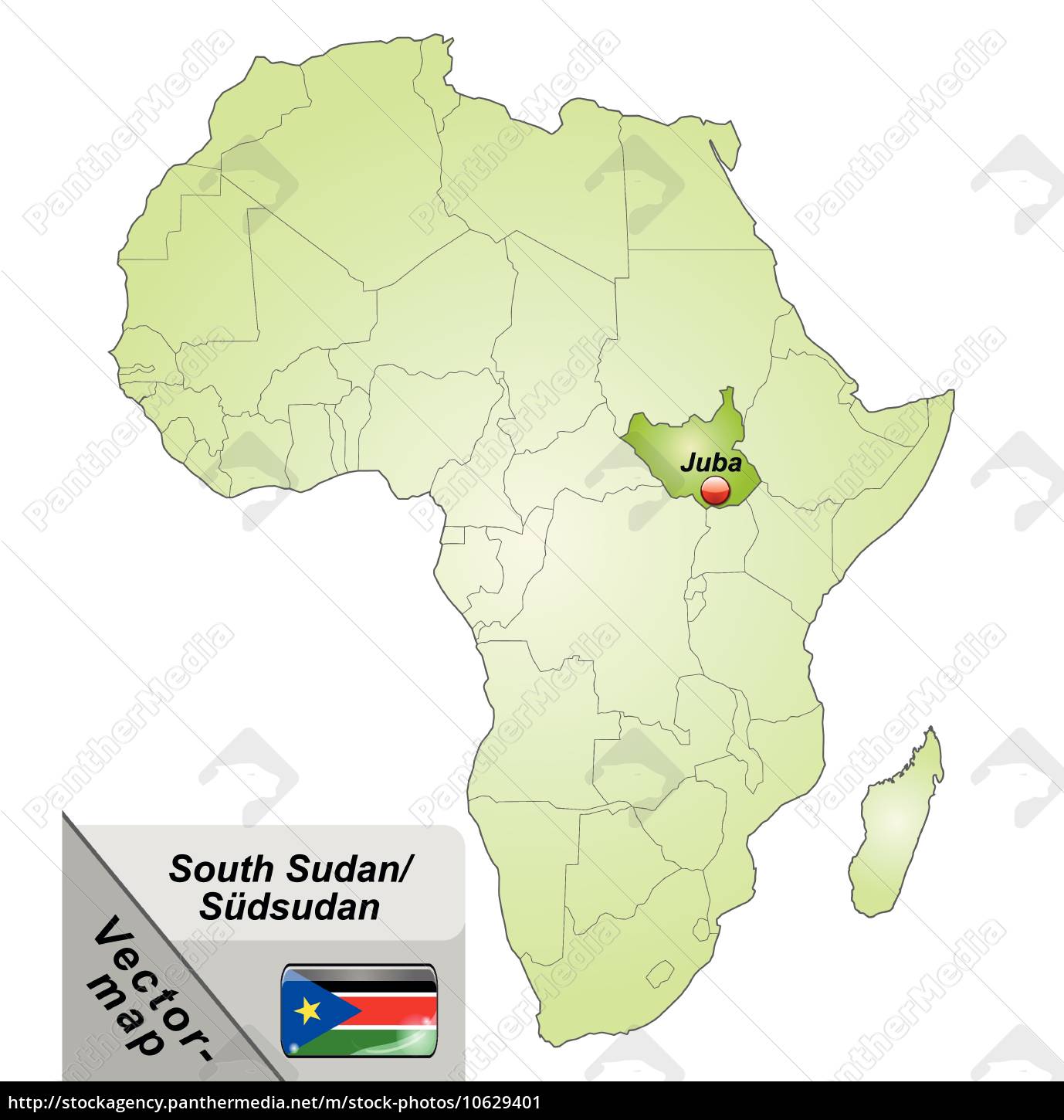 sydsudan kort Island Map Of South Sudan With Capitals In Green Stock Photo 10629401 Panthermedia Stock Agency sydsudan kort