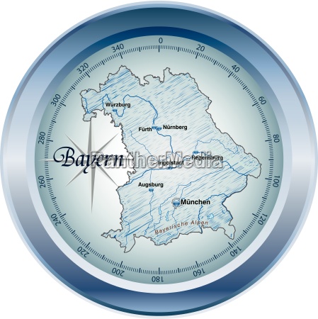 Map Of Bavaria As An Overview Map In Blue - Stock Photo #10641271 ...