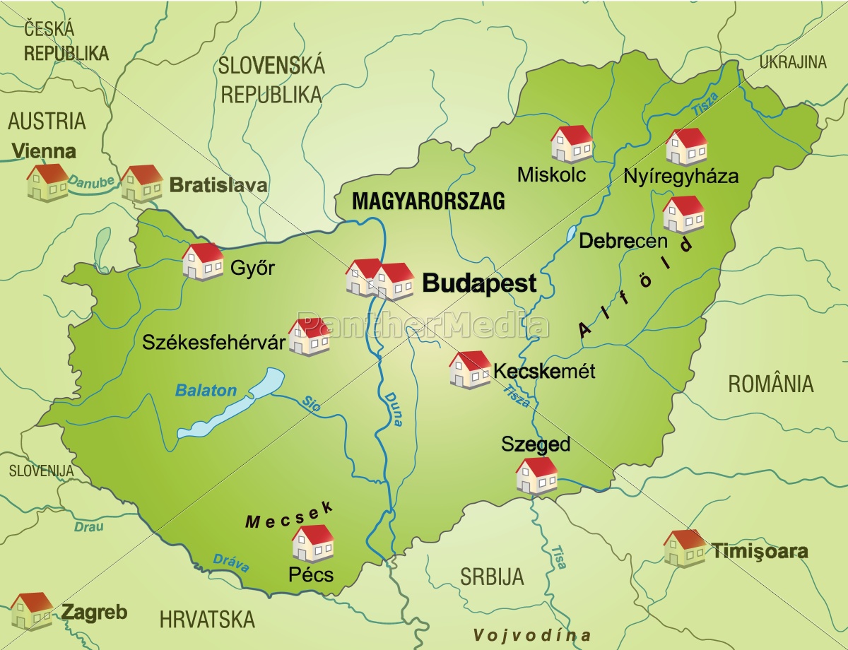 Map of Hungary as infographic in green - Royalty free image #10651779 ...