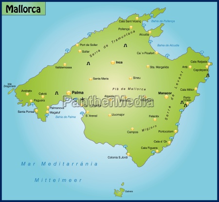 map of mallorca as a map in green - Royalty free image #10656045 ...