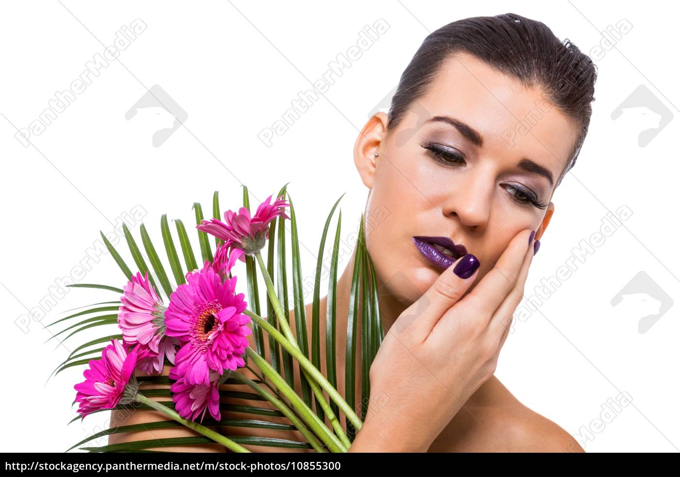 Young Attractive Woman With Purple Nagellack And Royalty Free Photo Panthermedia Stock Agency