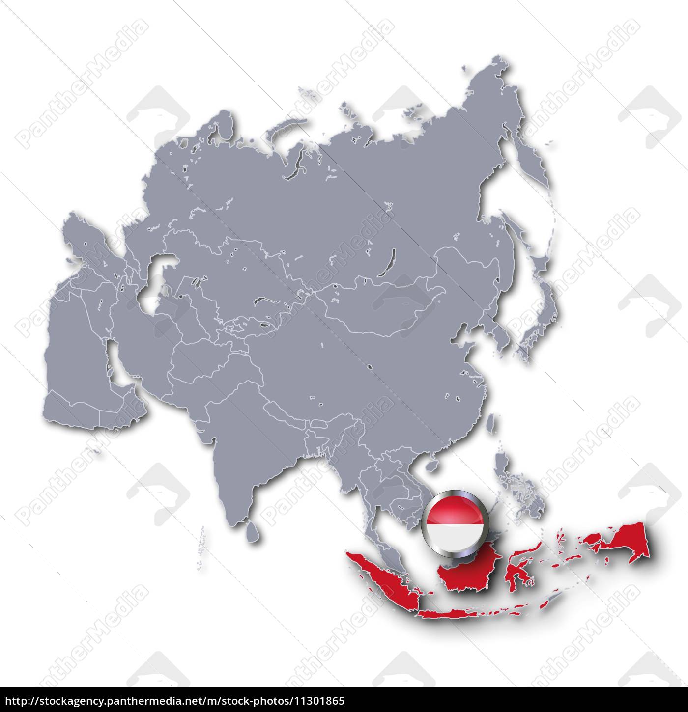 Asia Map With Indonesia - Stock Photo - #11301865 | Panthermedia Stock Agency