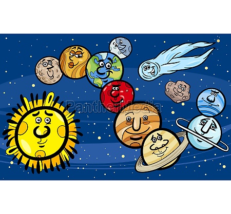 solar system planets cartoon illustration - Stock Photo #11478371 |  PantherMedia Stock Agency