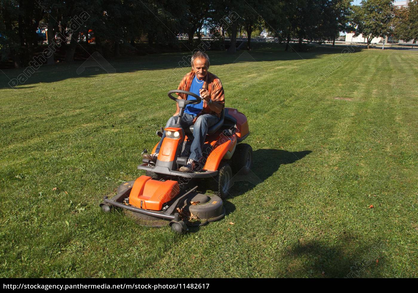 Ride-on lawn mower cutting grass. - Royalty free image #11482617 ...