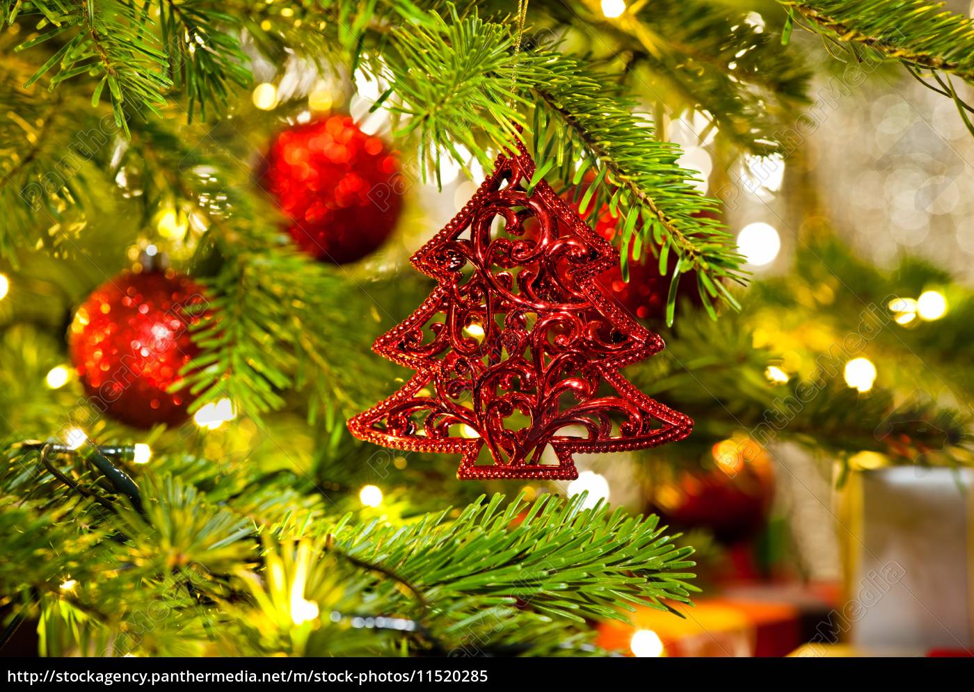 Ornament In A Real Christmas Tree Royalty Free Image 11520285