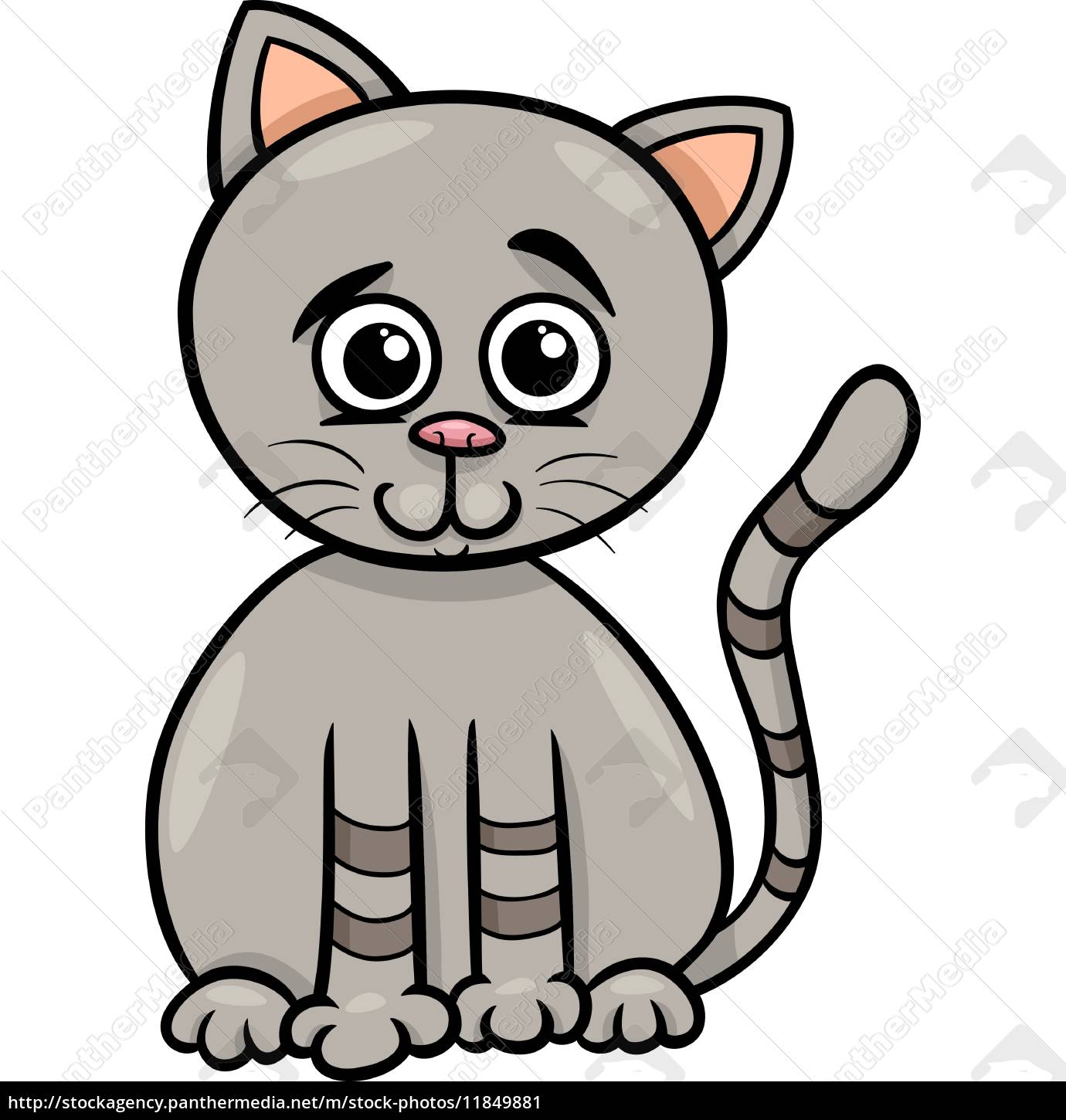 Cute Cat Cartoon Illustration Stock Photo Panthermedia Stock Agency